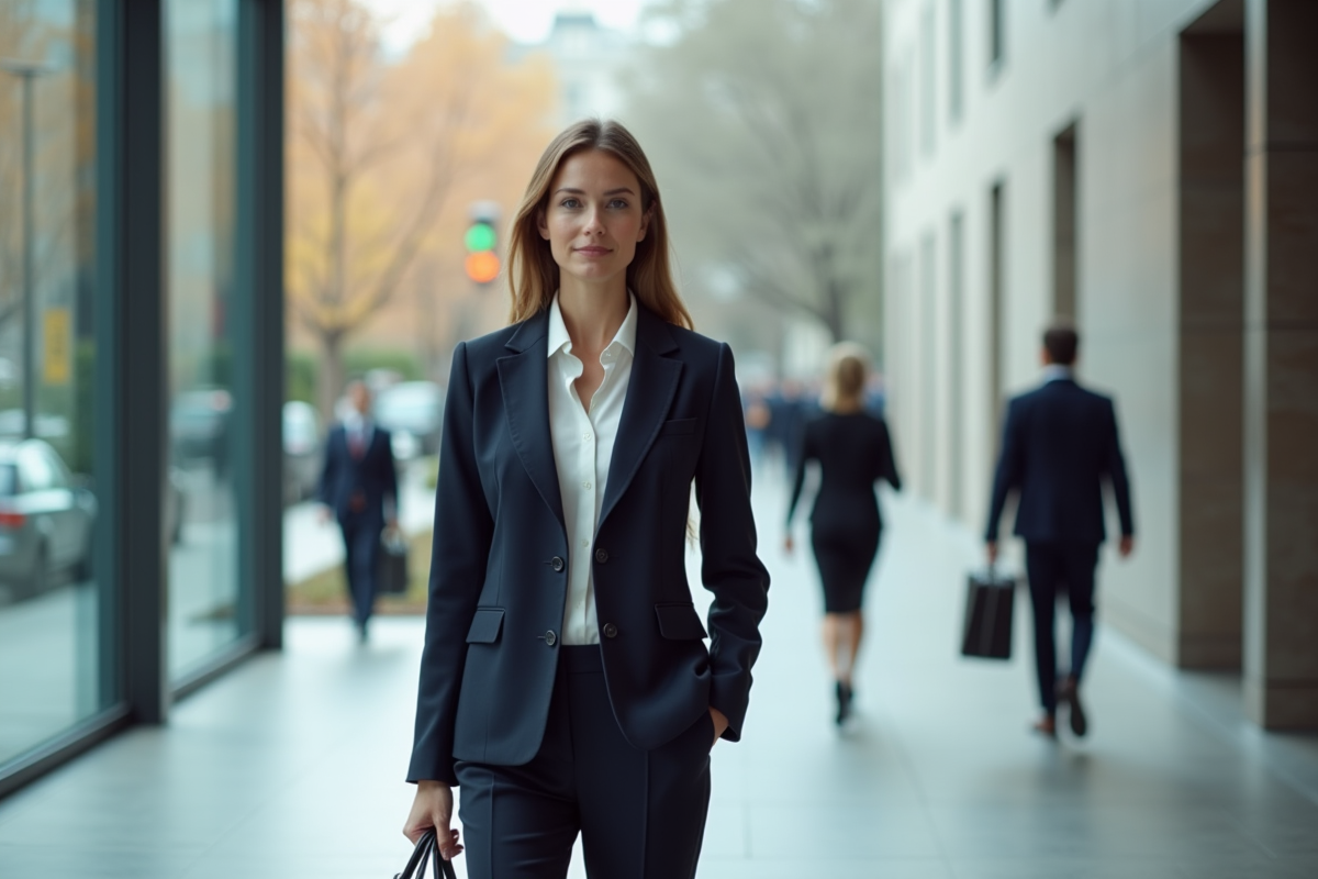 Femme professionnelle en bureau moderne et élégant