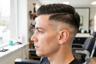 Profil d'homme avec un dégradé bas et un dessus texturé