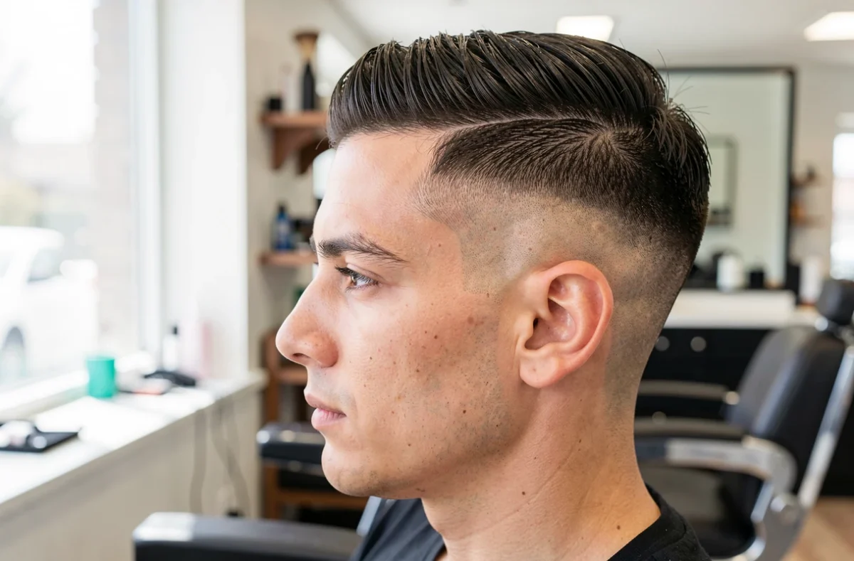 Profil d'homme avec un dégradé bas et un dessus texturé